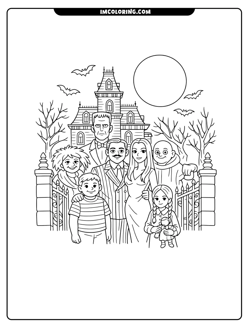 Addams Family Coloring Pages