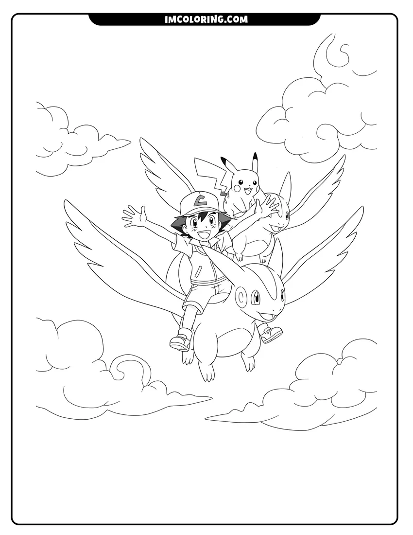 Ash Ketchum Coloring Pages