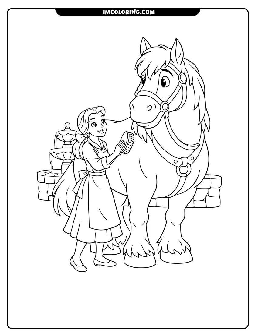 Belle Coloring Pages